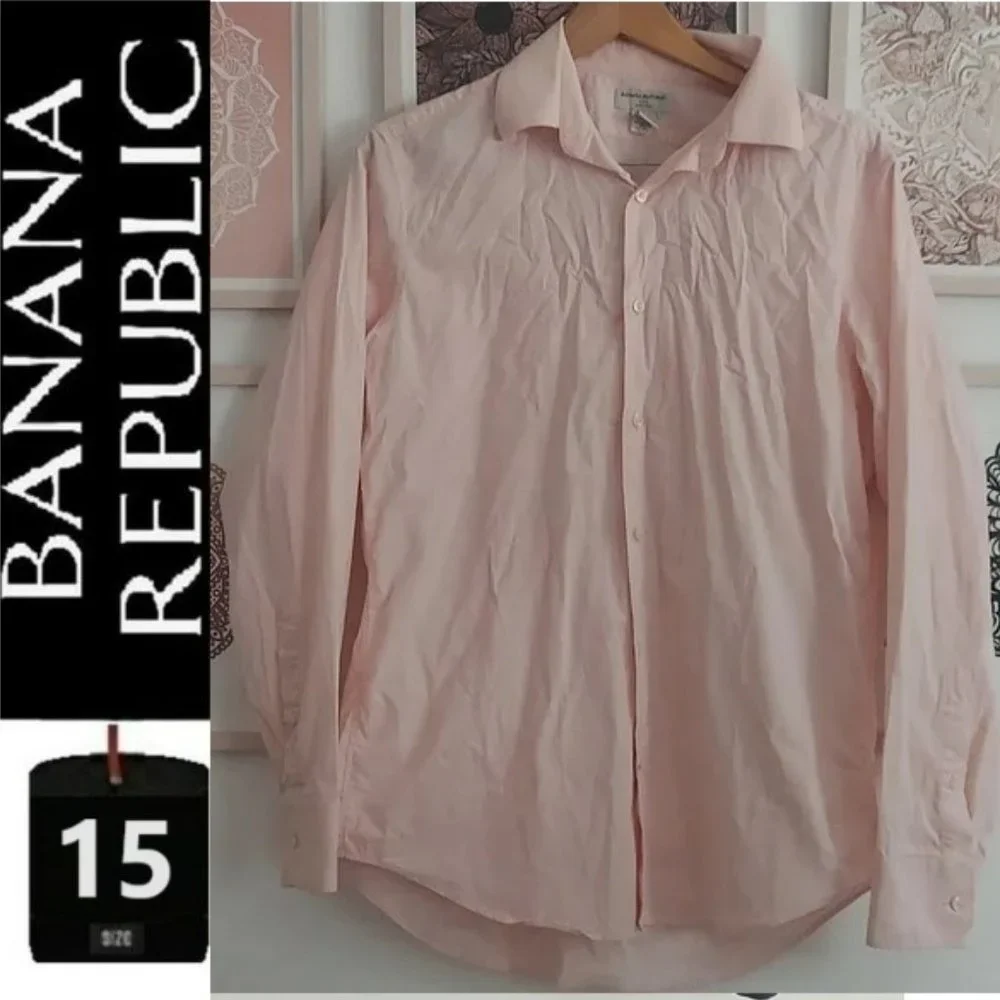 ☂️3/$30 Banana Republic pink dress shirt, size 15 - 15.5