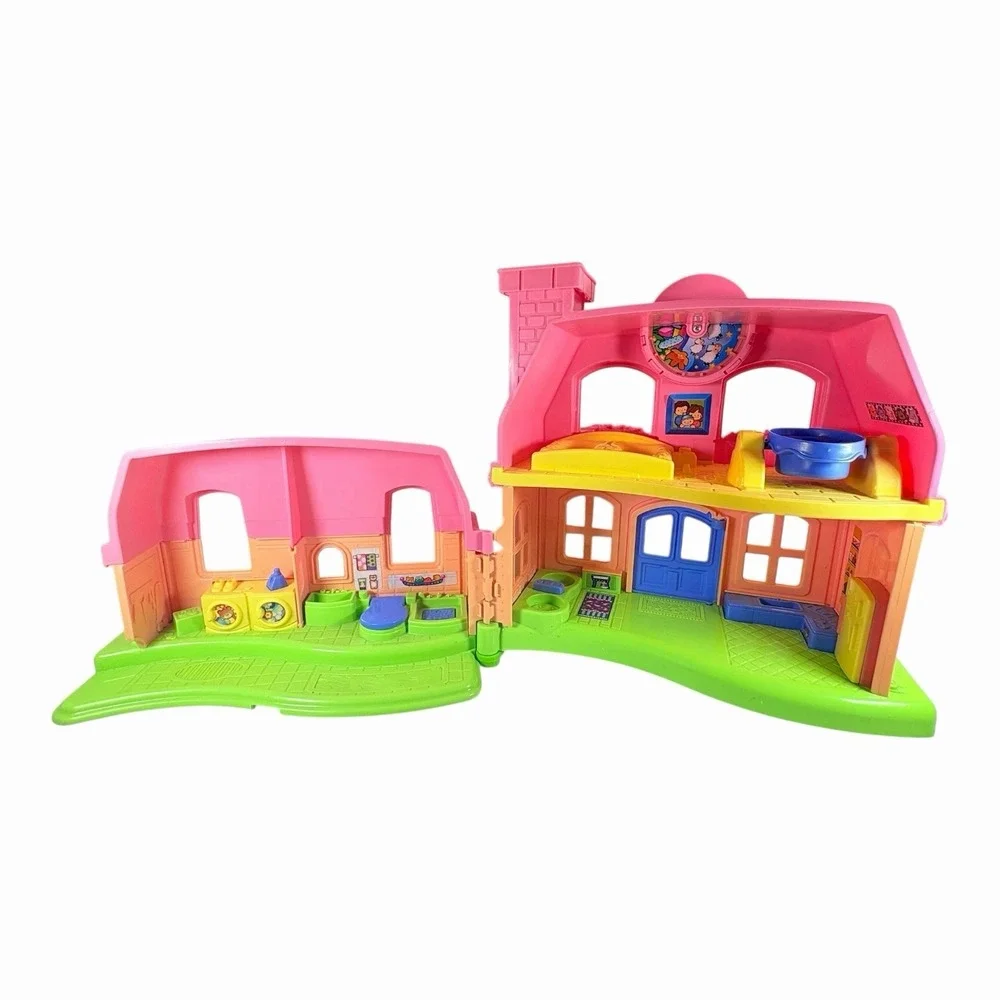 Fisher Price Little People House 2008 Happy Sounds Pink P3329 Mattel