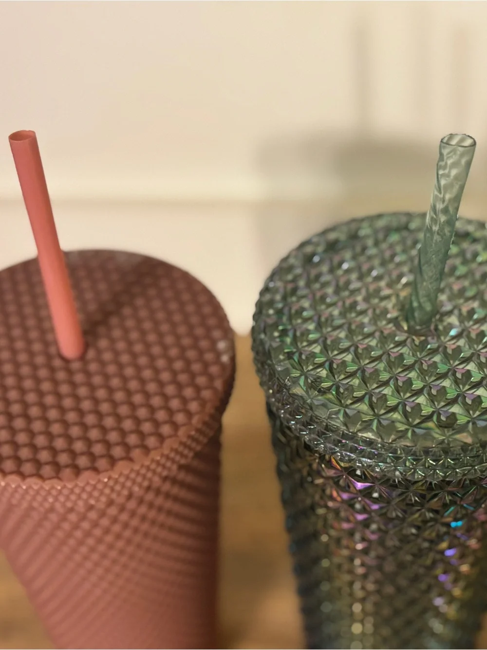 Studded Textured Tumbler Bundle – Mauve Matte & Iridescent