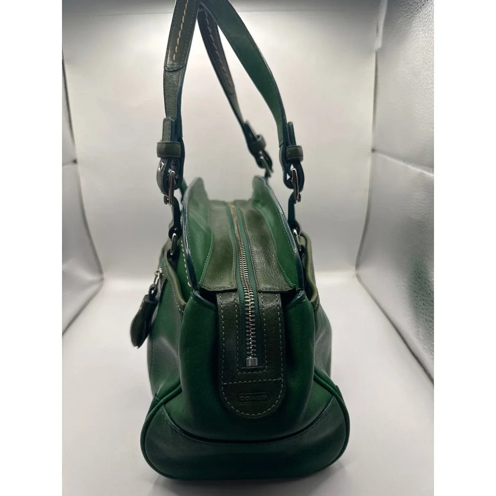 Vintage Coach 7465‎ Hamilton Kelly Green Leather Satchel Handbag