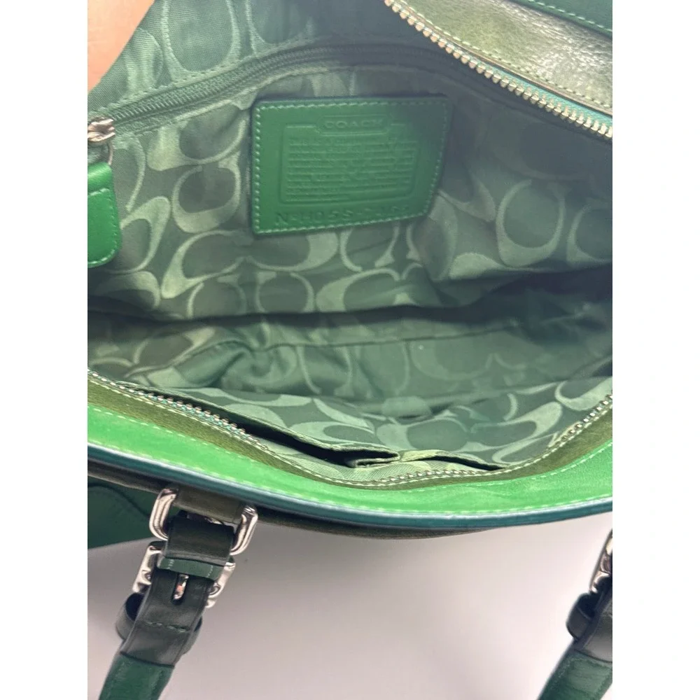 Vintage Coach 7465‎ Hamilton Kelly Green Leather Satchel Handbag