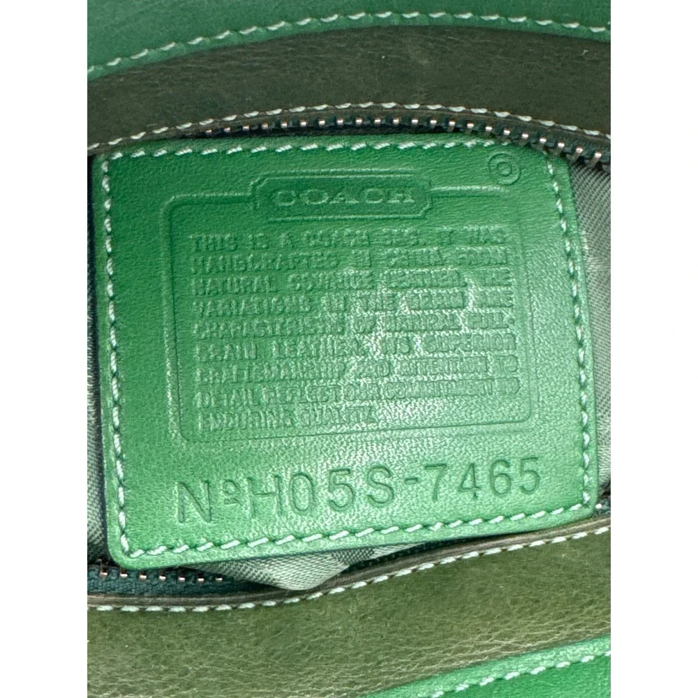 Vintage Coach 7465‎ Hamilton Kelly Green Leather Satchel Handbag
