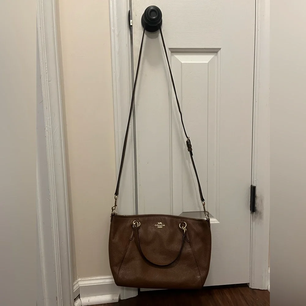 EUC Coach Small Kelsey Satchel (F28993) in Brown Pebbled Leather