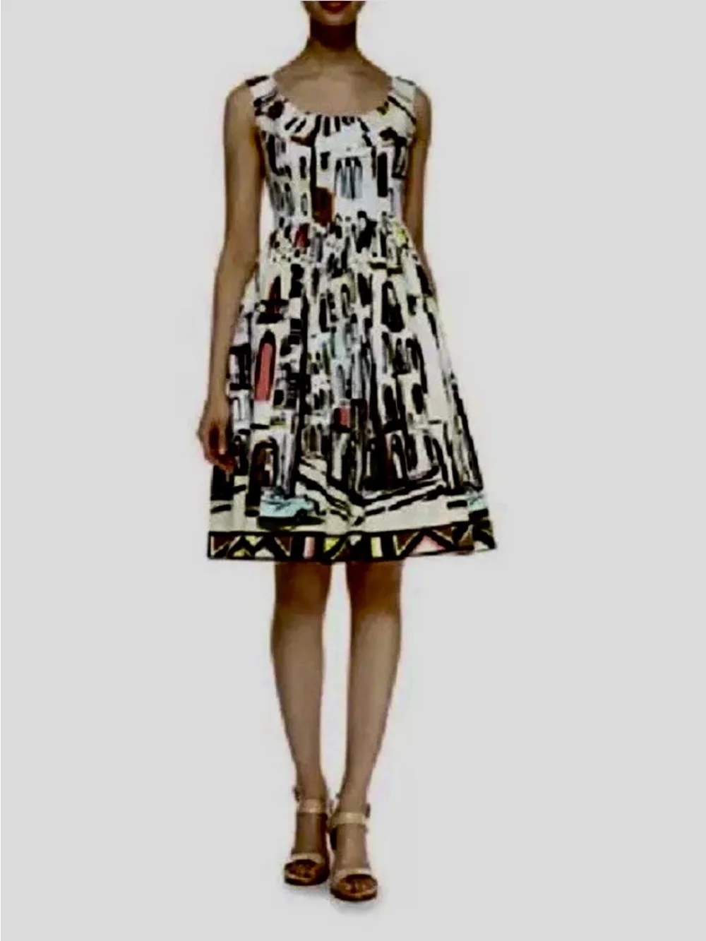 Kate Spade Dress - Havana Houses Print A-Line Style - Size 4 - Like New!