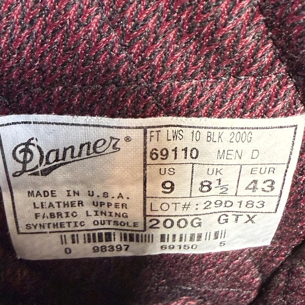Danner Fort Lewis Boots Men 9 Black 69110 Gore-Tex 200G USA Made Tactical Leathe
