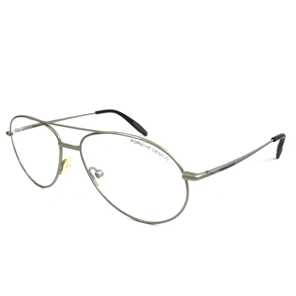Porsche Design Eyeglasses Frames P6003 A Matte Silver Aviator Wire Rim 54-14-135
