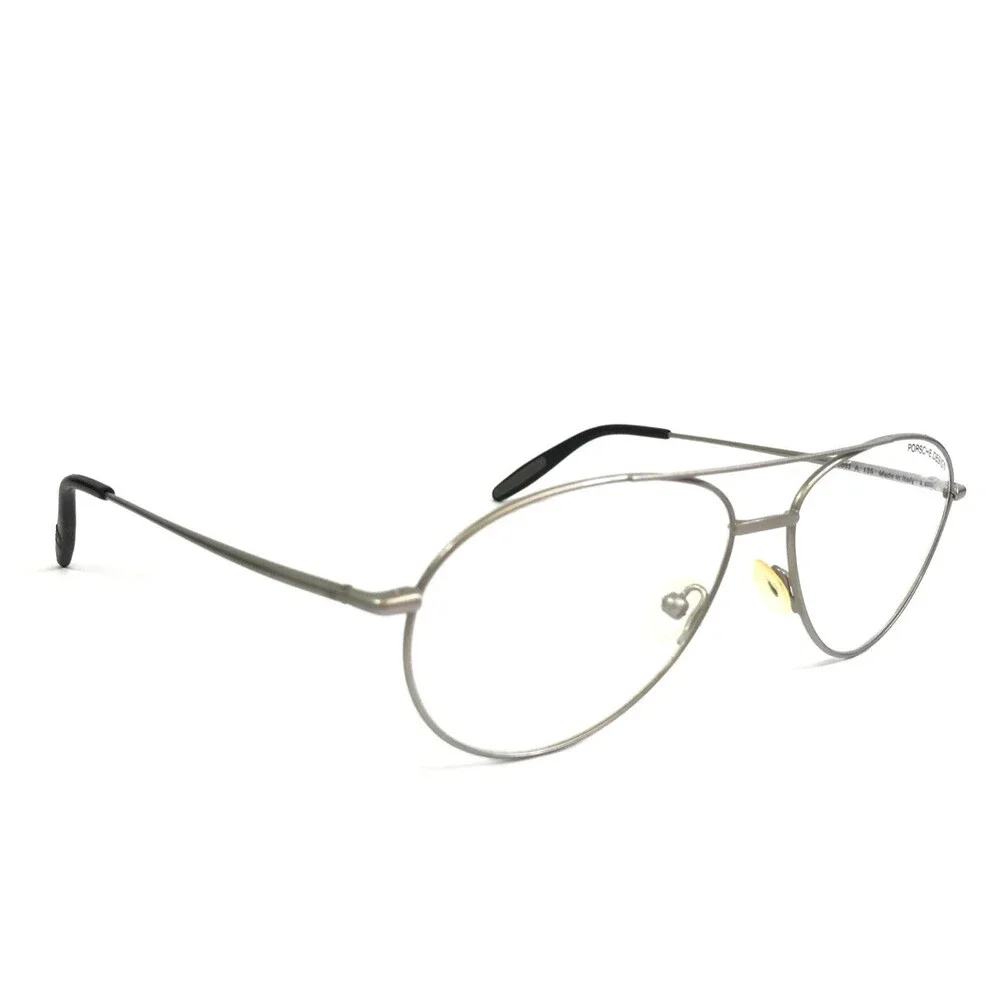 Porsche Design Eyeglasses Frames P6003 A Matte Silver Aviator Wire Rim 54-14-135