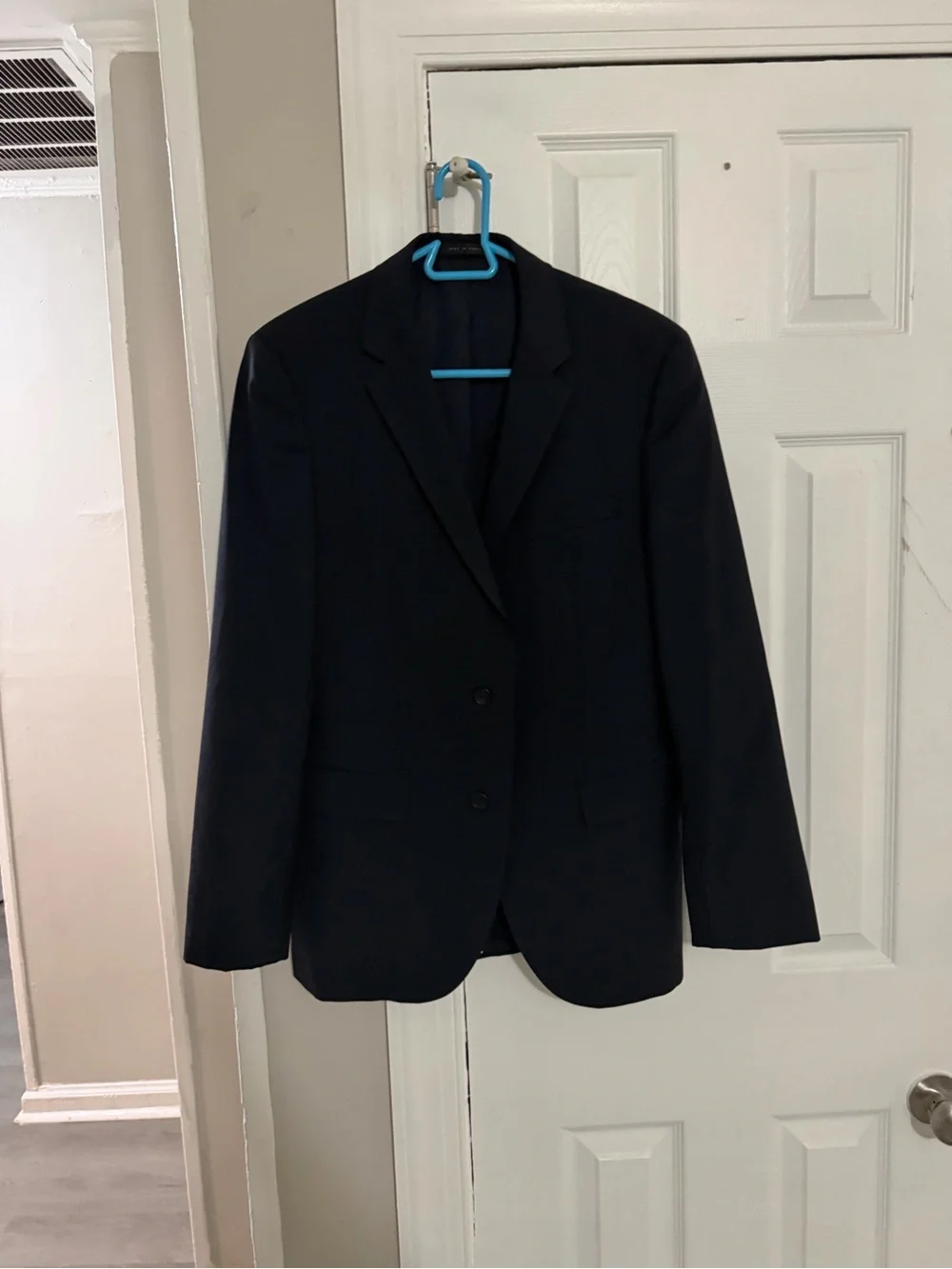 Boss Super 100 Men's Black Two-Button Blazer