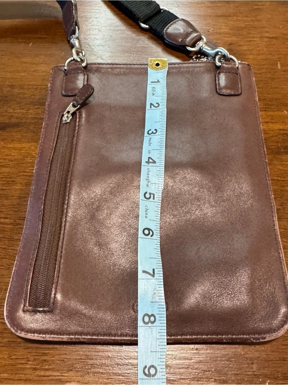 Vtg COACH Brown Leather Crossbody Slim Small Bag Glove-Tanned Leather RARE