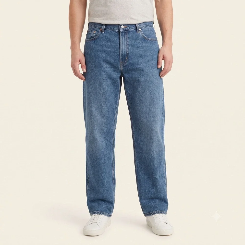 Levi's 550 Relaxed Fit Tapered Leg Jeans‎ Mens 50x32 Dark Wash Blue Denim EUC