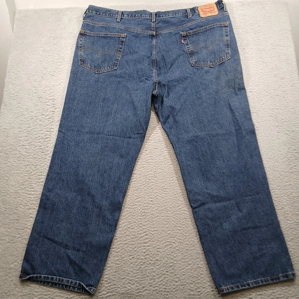 Levi's 550 Relaxed Fit Tapered Leg Jeans‎ Mens 50x32 Dark Wash Blue Denim EUC