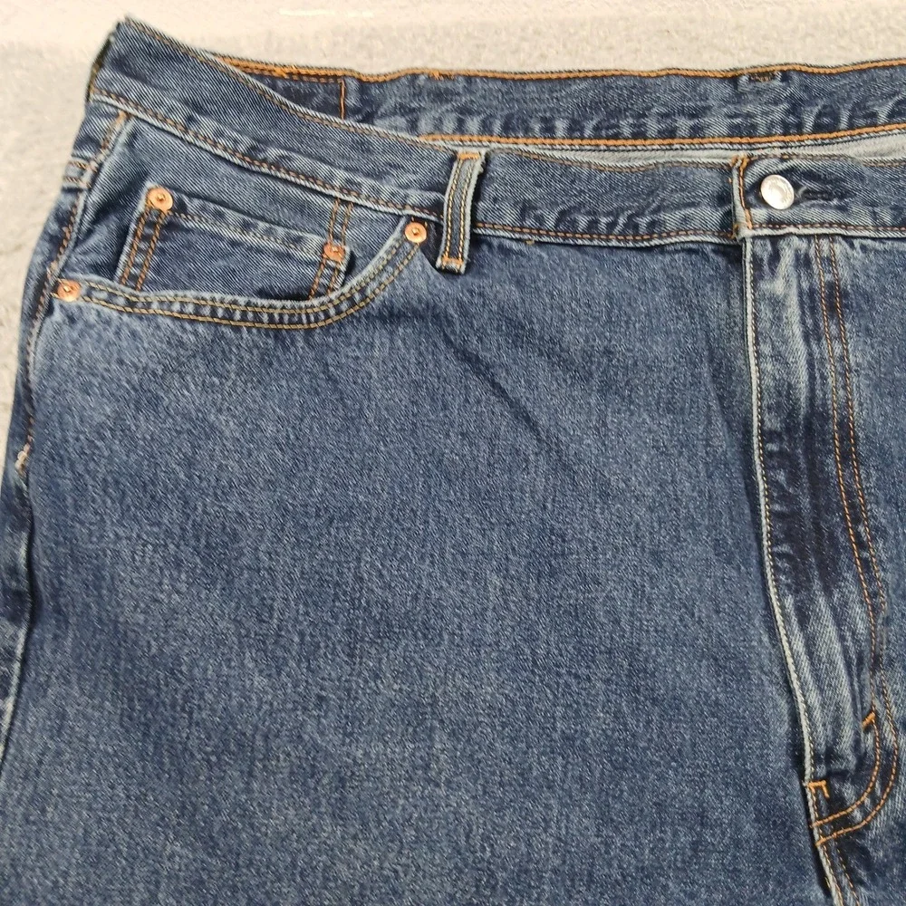 Levi's 550 Relaxed Fit Tapered Leg Jeans‎ Mens 50x32 Dark Wash Blue Denim EUC