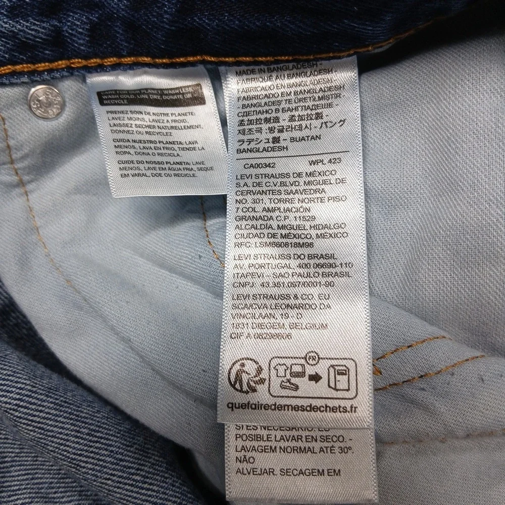 Levi's 550 Relaxed Fit Tapered Leg Jeans‎ Mens 50x32 Dark Wash Blue Denim EUC
