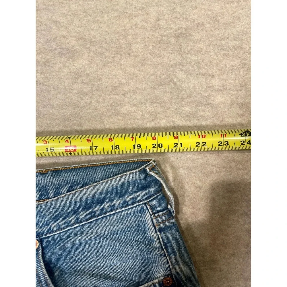 Levis 501 Original Fit Jeans Mens 42x30 Blue Denim Cotton Straight Leg High Rise