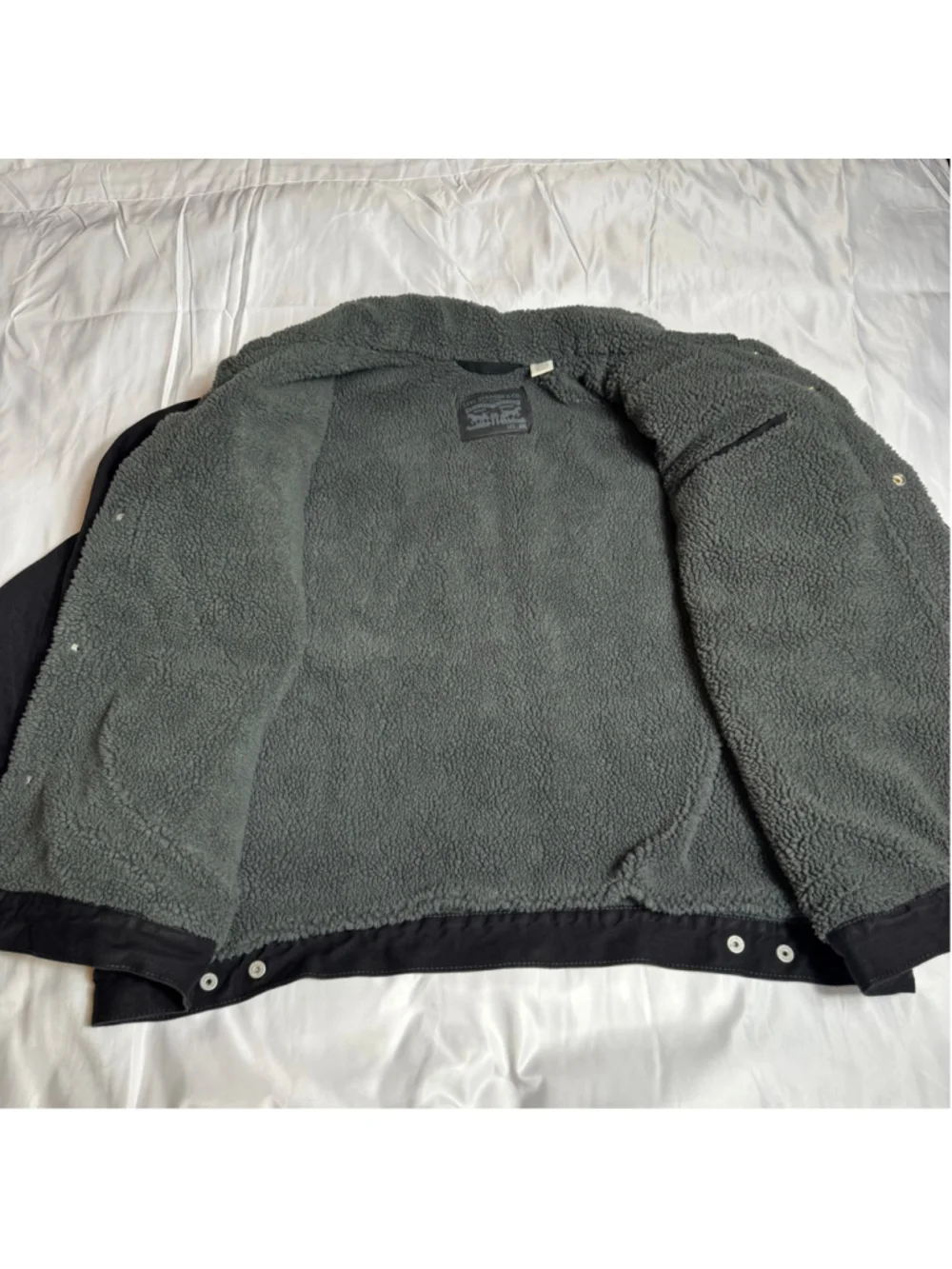 Men's Levi's Sherpa-Lined Denim Jacket XXL Black Grey