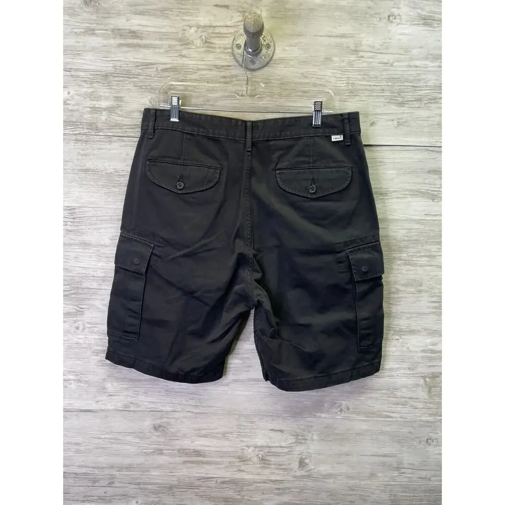 Levis Cargo Shorts Mens 33 Black Cotton‎ Utility