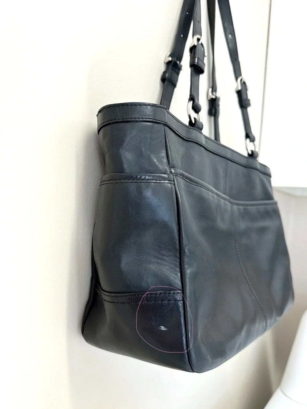 Coach black leather