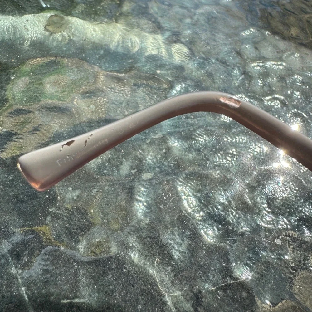 Vintage Peach Rectangular Eyeglass Frames with Rhinestone Chain‎ Link Temples
