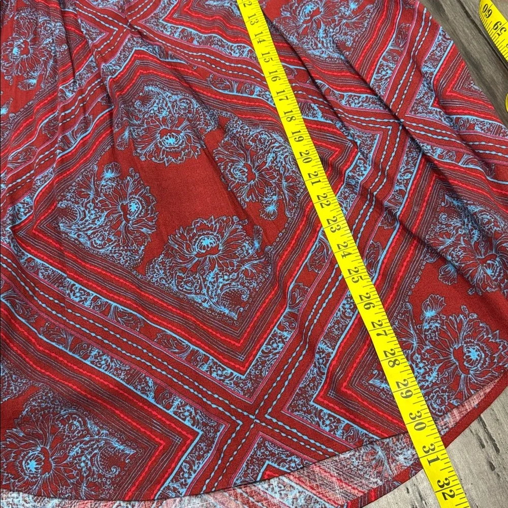 Free People Walking On A Dream Tunic in a red‎ and blue tribal pattern