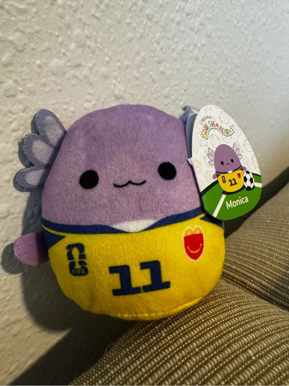 Squishmallows Monica Purple & Yellow Plush Jersey Plush