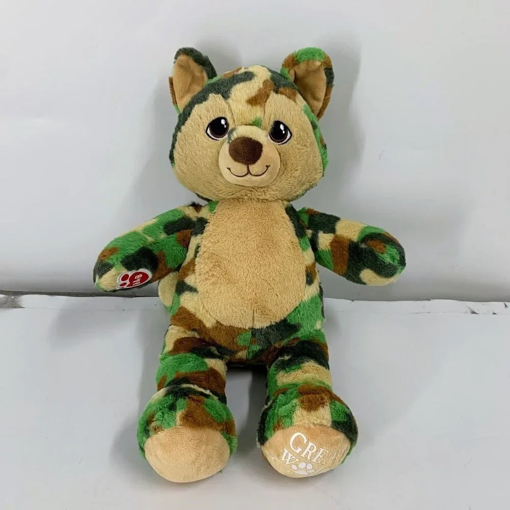 Build-A-Bear Great Wolf‎ Lodge Camo Wolf Plush Camouflage 2022 Stuffed Animal