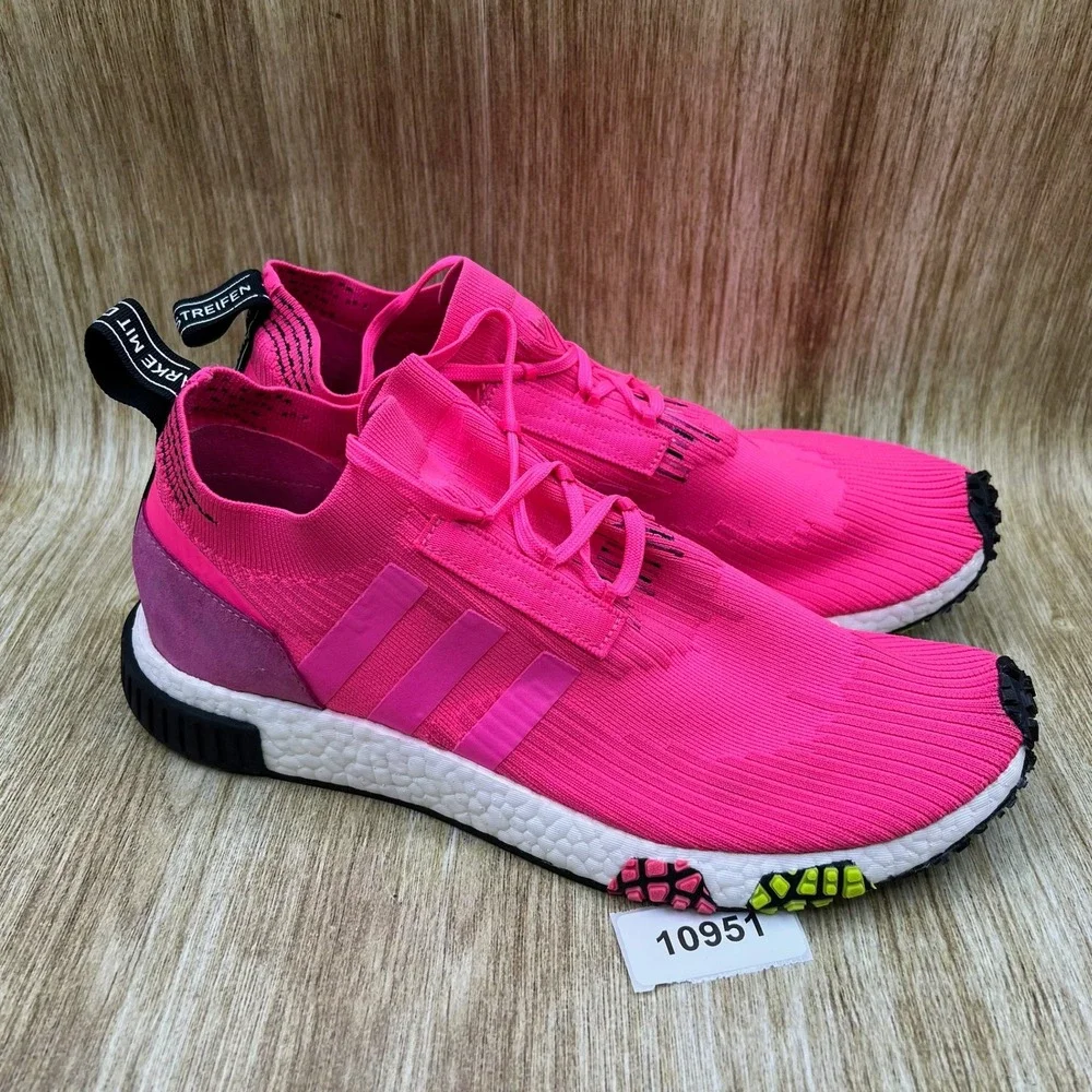 Adidas NMD Racer PK Men's Size 11 Solar Pink Primeknit Boost Sneakers CQ2442