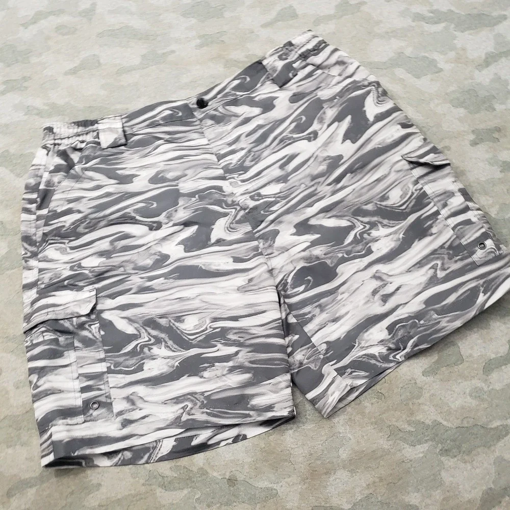 Reel Legends Shorts Mens XL Gray Cargo Pockets Fishing Outdoors Travel