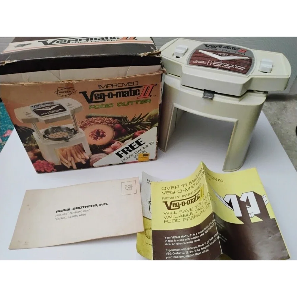 Retro Popeil Improved Veg-O-Matic 2 Food Chopper Boxed As-Is Untested