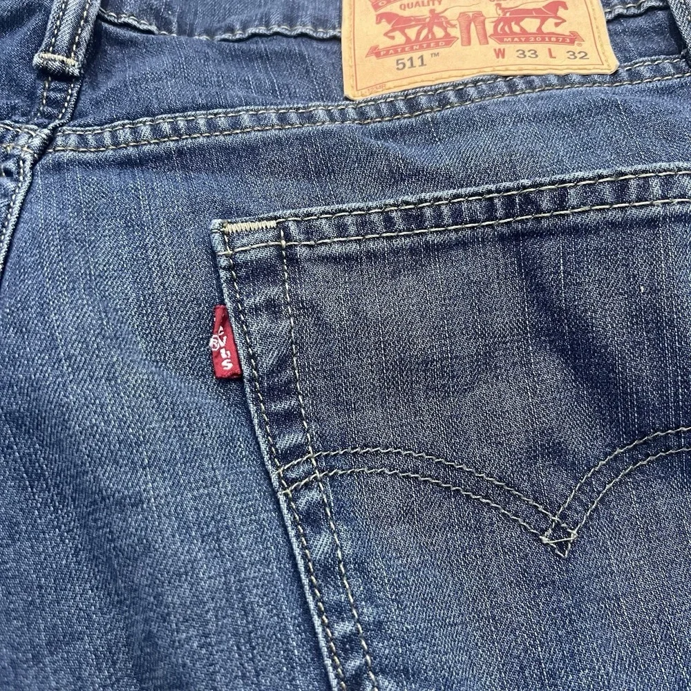 LEVIS 511 Slim Fit Jeans Stretch Slim Throughout Midrise‎ Medium Blue 33x32