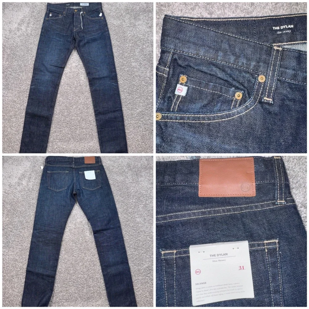 AG Adriano Goldschmied The Dylan Jeans Mens Selvage Slim Skinny Blue 31 NEW