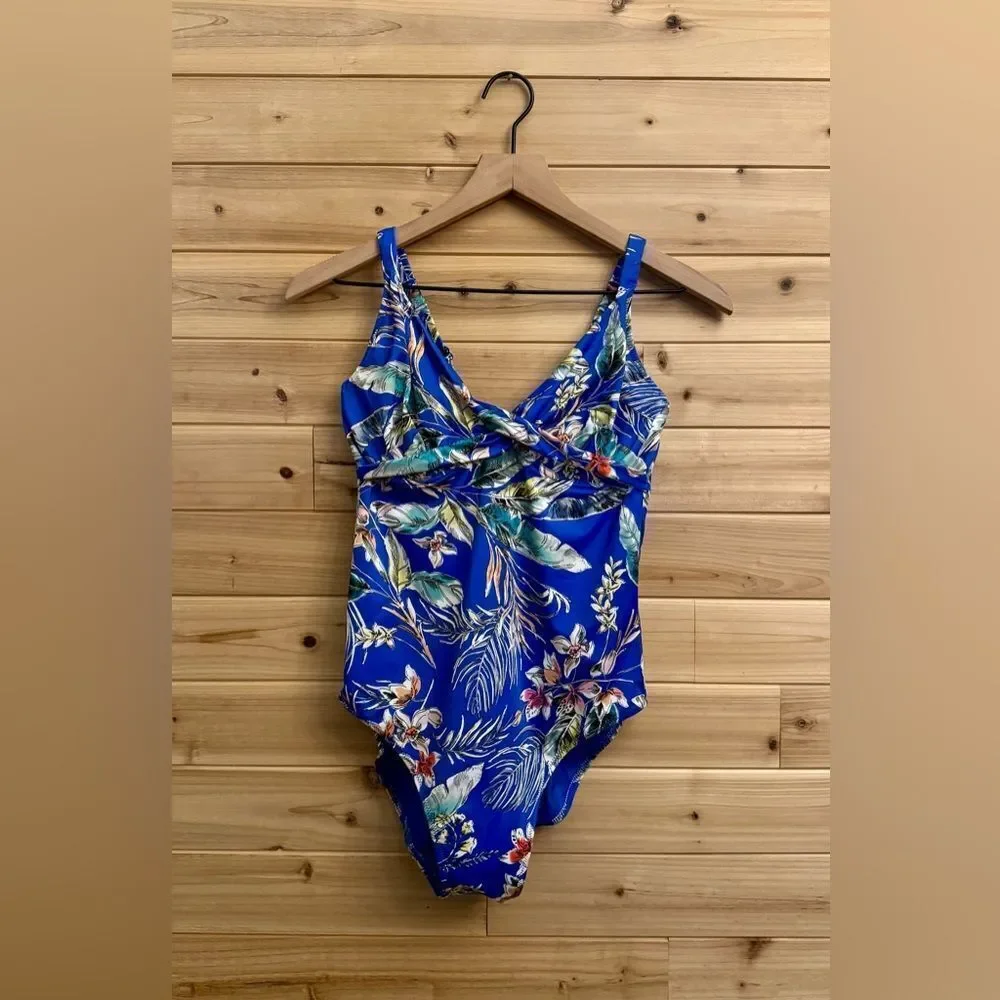 NWOT Fantasie Size 32DD Burano Underwire Plunge Tropical One Piece Swimsuit
