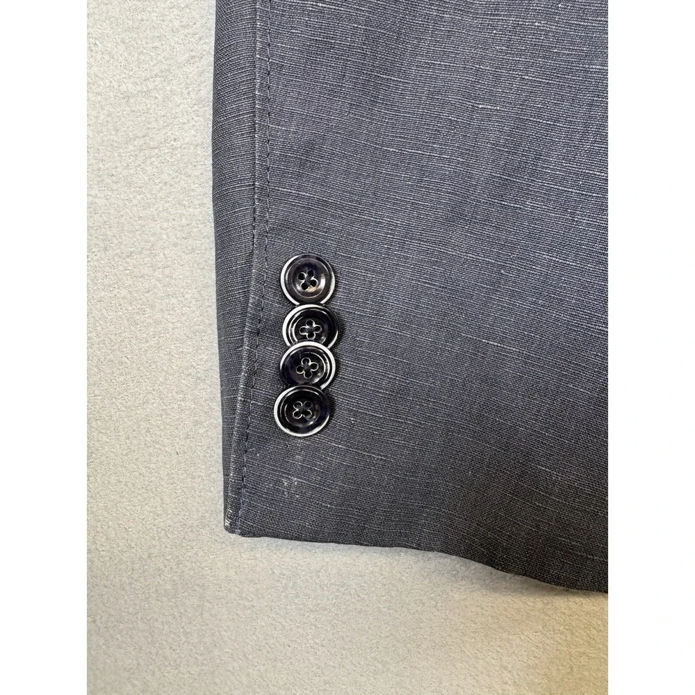 Kroon Bono Men's 40R Blue Linen Cotton Sport Coat Blazer 2 Button
