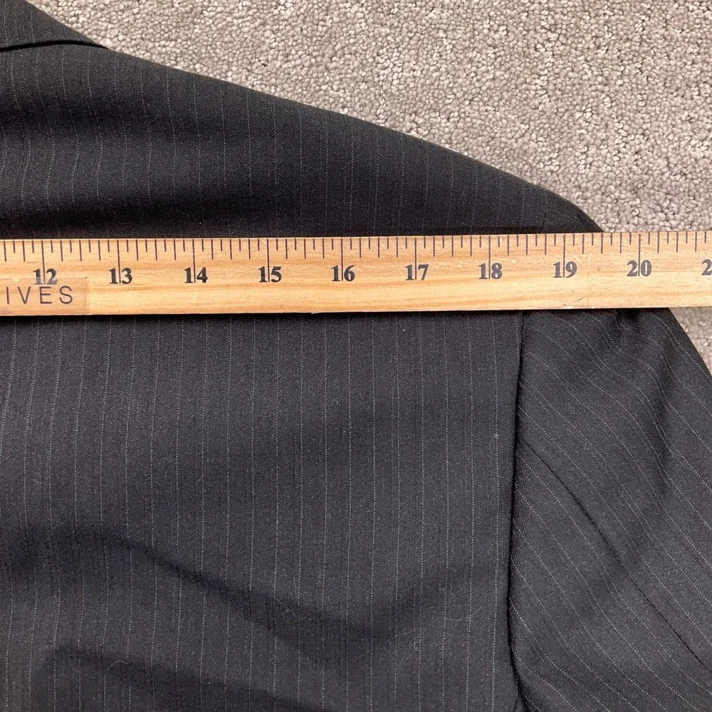 Canali Blazer Mens 42R Blue Black Pinstripe Career Wool‎ Suit Italian Jacket