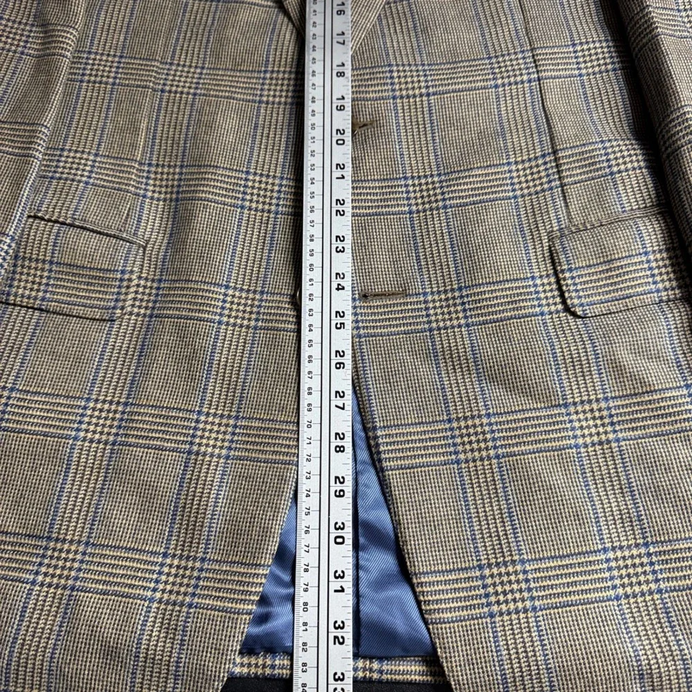Samuelsohn‎ Super 100s Wool Plaid Blazer Jacket 42L SB Greenwhich