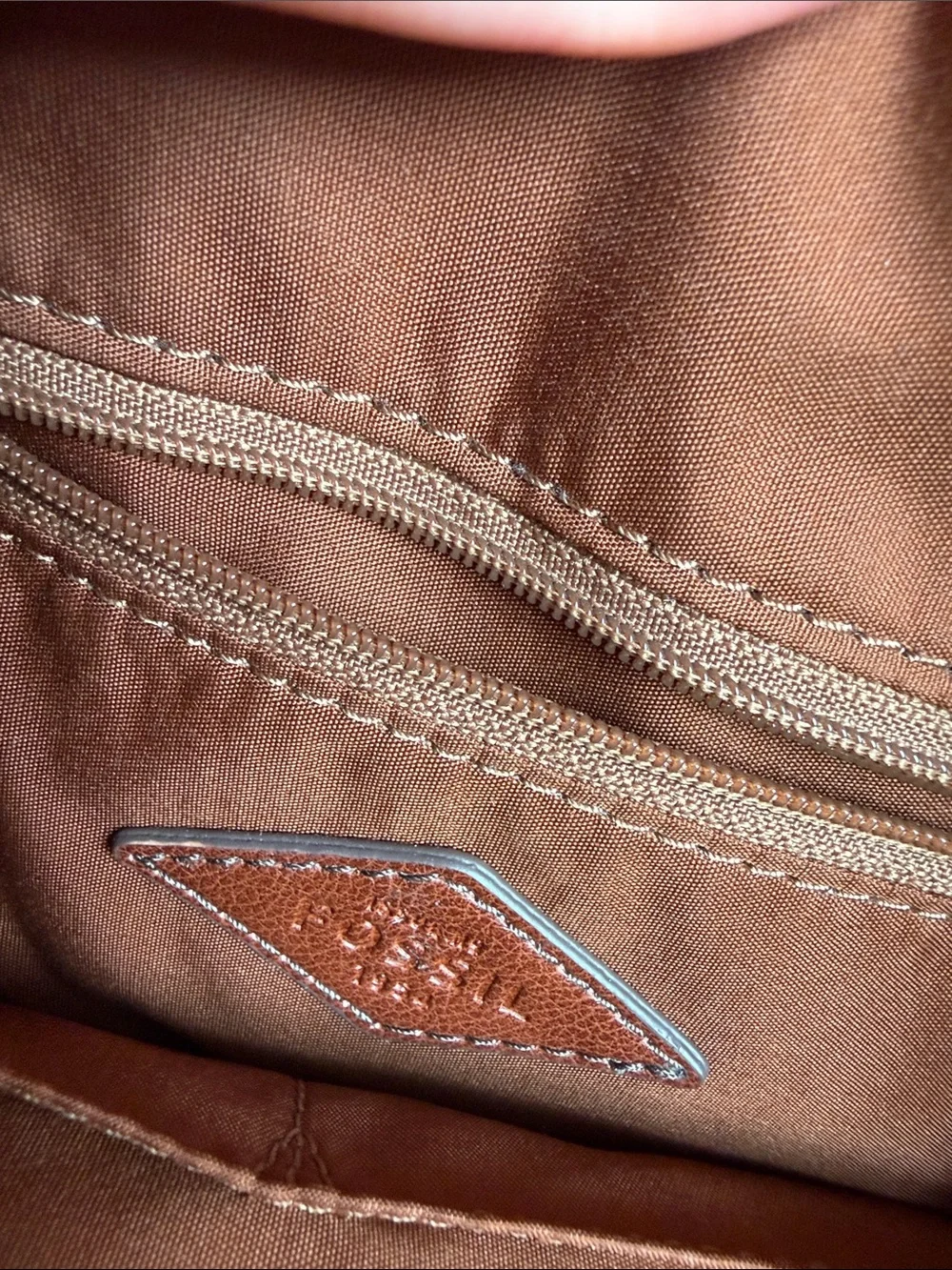 Fossil Rust Brown Leather Backpack Tote