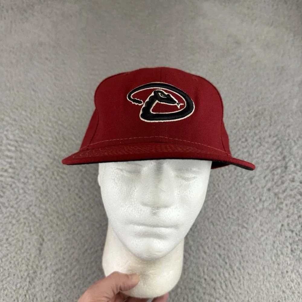 Arizona Diamondbacks Hat Cap Fitted Mens 7 1/2 Red MLB Baseball On Field New Era