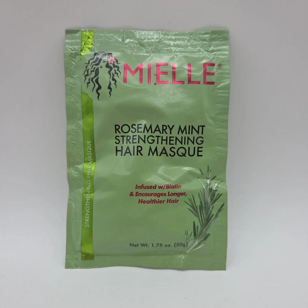Lot Of 7 MIELLE Rosemary Mint Biotin Strengthening Hair Mask Single 1.75 oz Pack