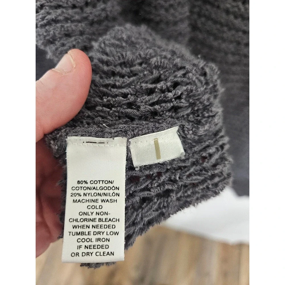 Lou & Grey Charcoal Gray Textured Cowl Neck‎ Knit Sweater Womens Medium