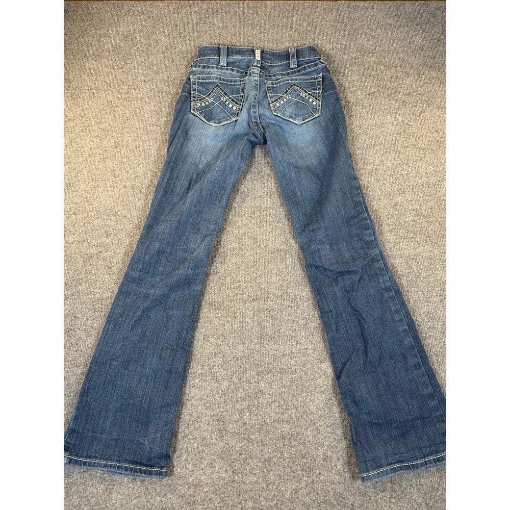 Ariat REAL Denim Womens 25R Embroidered Rhinestone Bootcut Jeans #3222