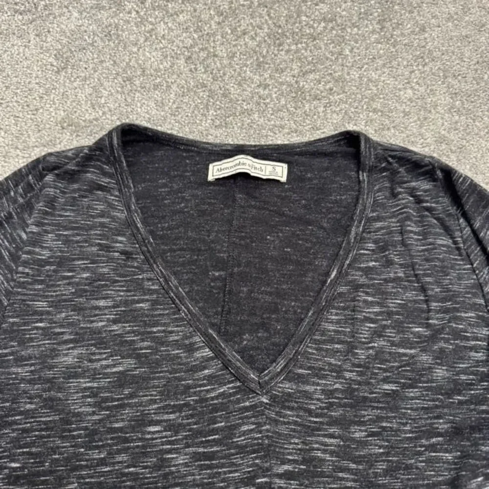Abercrombie & Fitch Super Soft Swing LS Mini Dress Womens Small Dark Gray V-Neck