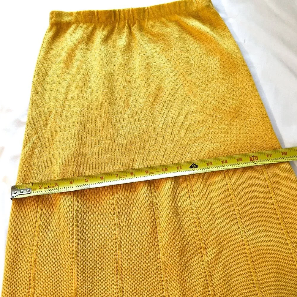Vintage 60s Ami Yellow Black Knit Skirt Set