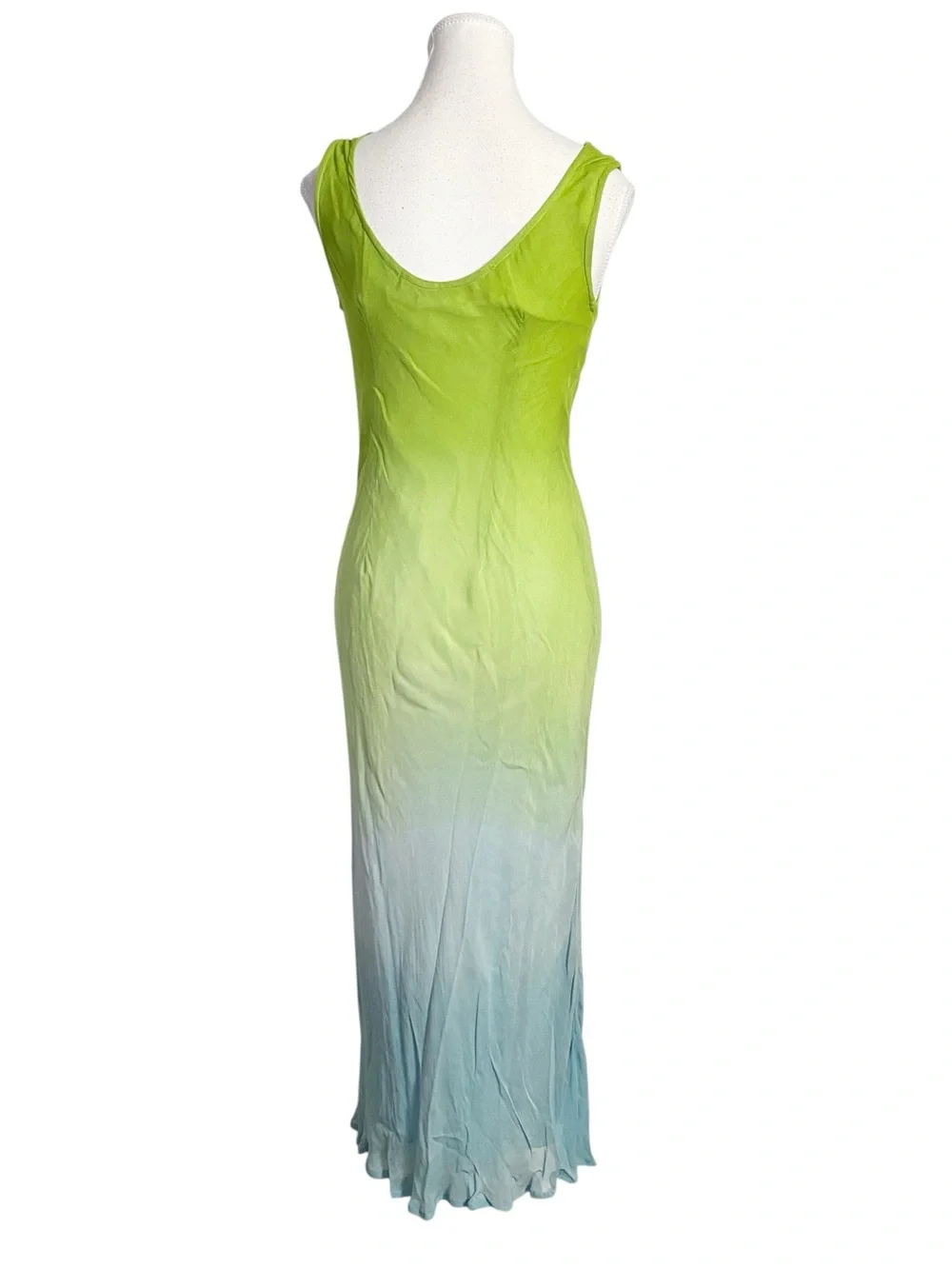 Newport News Vintage Y2K Ombre Green & Blue Maxi Dress - Size 2
