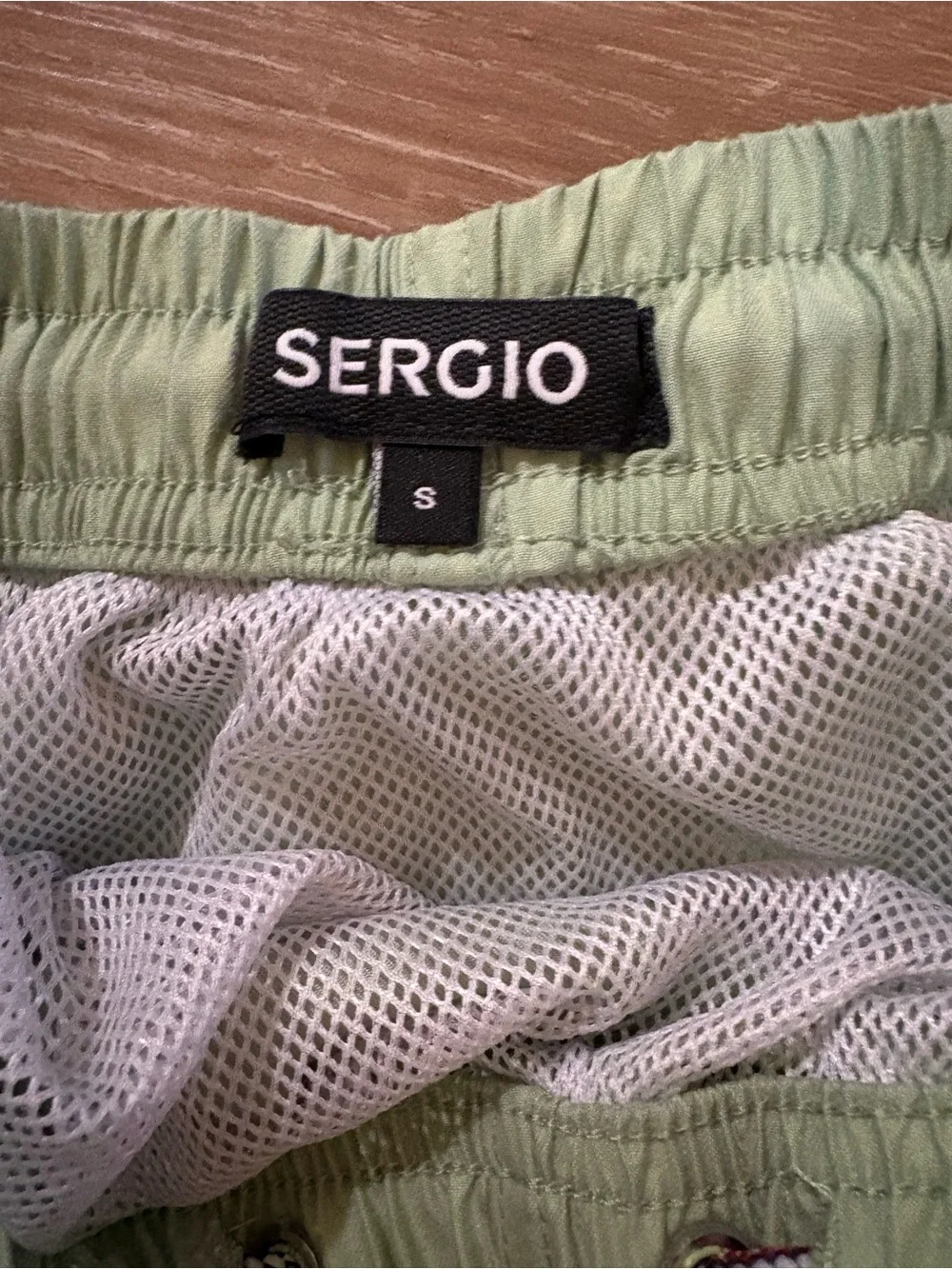 Sergio Rossi Mint Pastel Green Swim Shorts with Contrast Drawcord