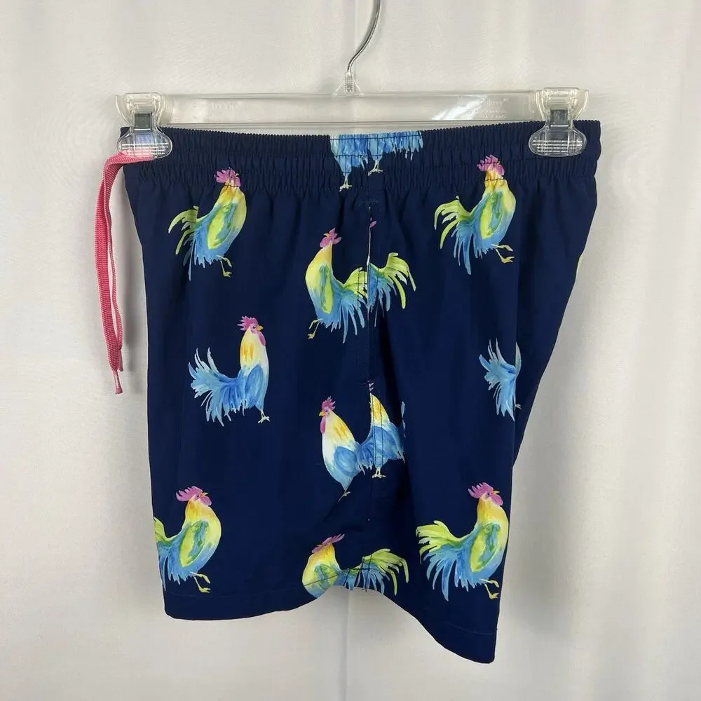 Chubbies Swim Trunks Men Medium Rooster Fowl Play Bathing Suit Shorts 5.5