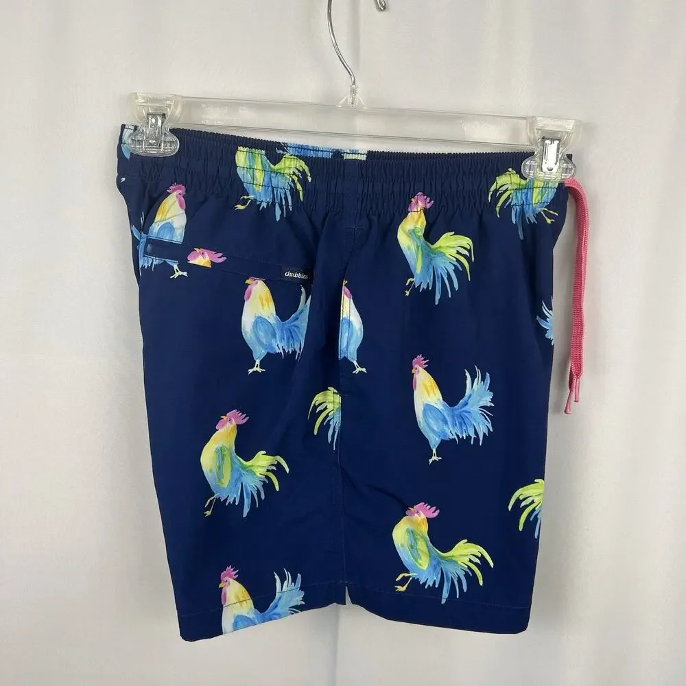 Chubbies Swim Trunks Men Medium Rooster Fowl Play Bathing Suit Shorts 5.5