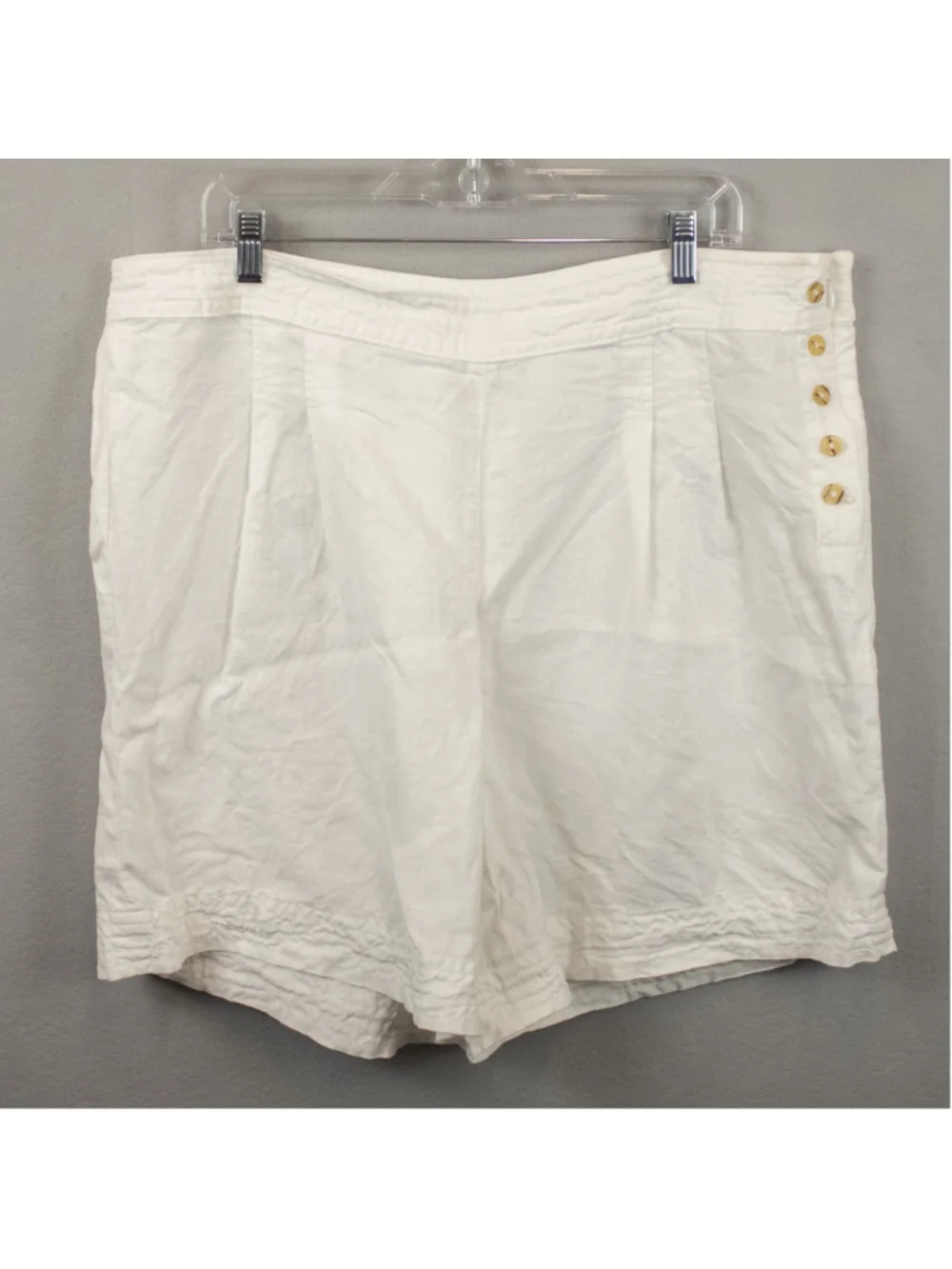 Chico's white linen high rise shorts-3
