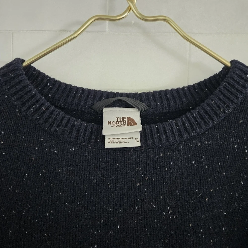 North Face Wool Blend Crestview Crew Neck Sweater Aviator Navy Women's Size XL