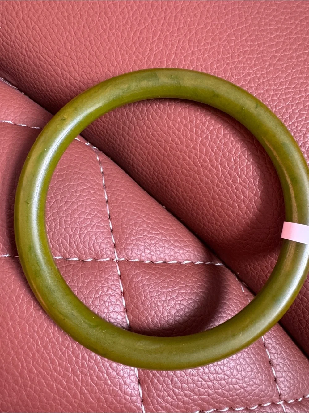 Avocado Green Bakelite Bangle Bracelet