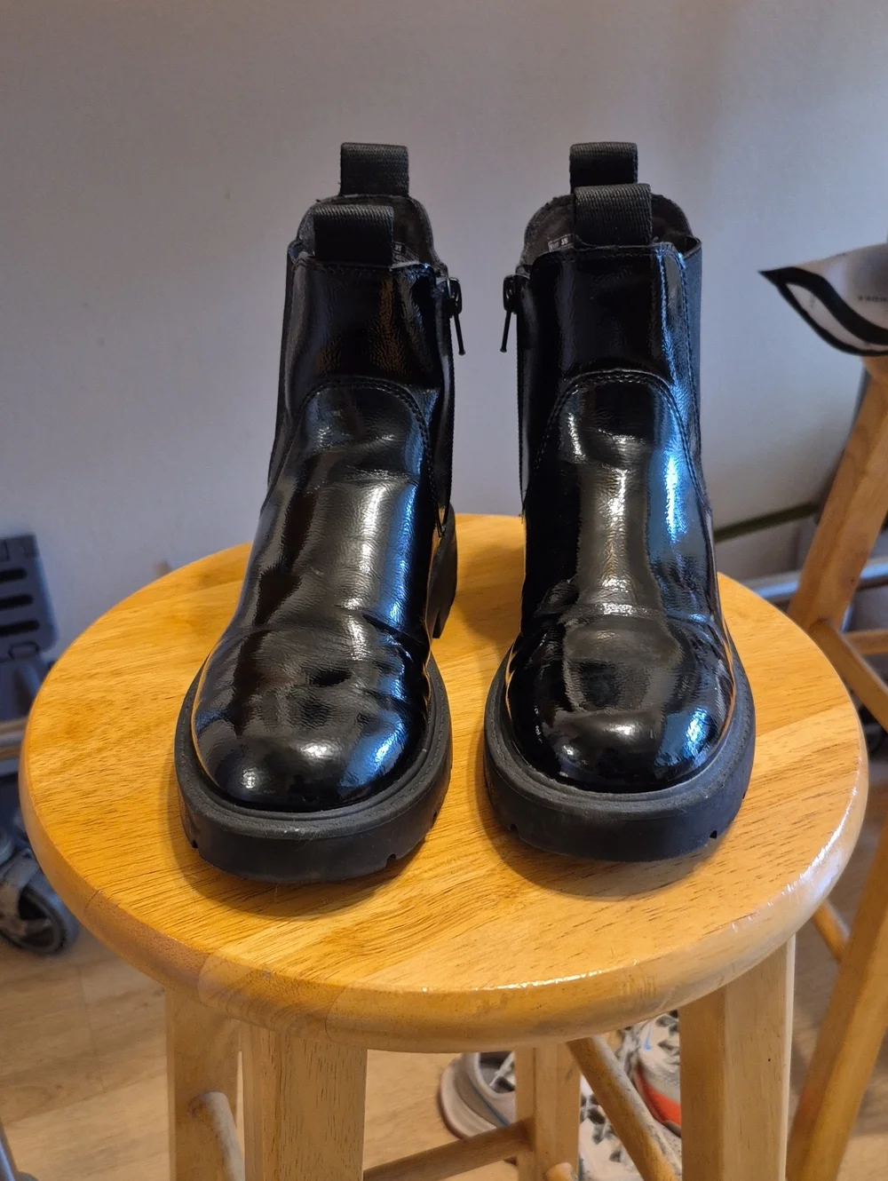 Zara Black Faux Leather Boots Kids