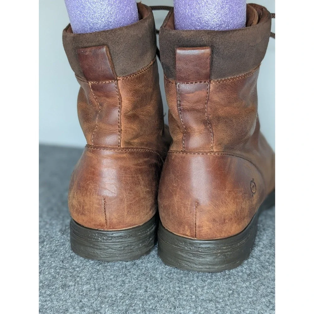 Born Brown Leather Suede Lace Up Combat Boots Men's Size 15 READ**